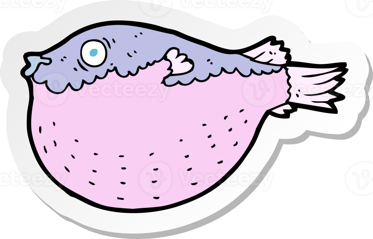 sticker of a cartoon blowfish png