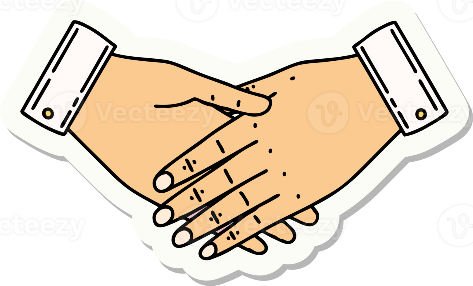 sticker of tattoo in traditional style of a pair of hands png