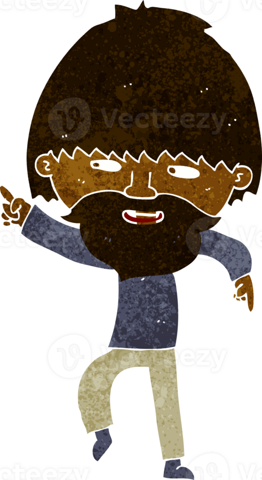cartoon bearded man pointing and laughing png