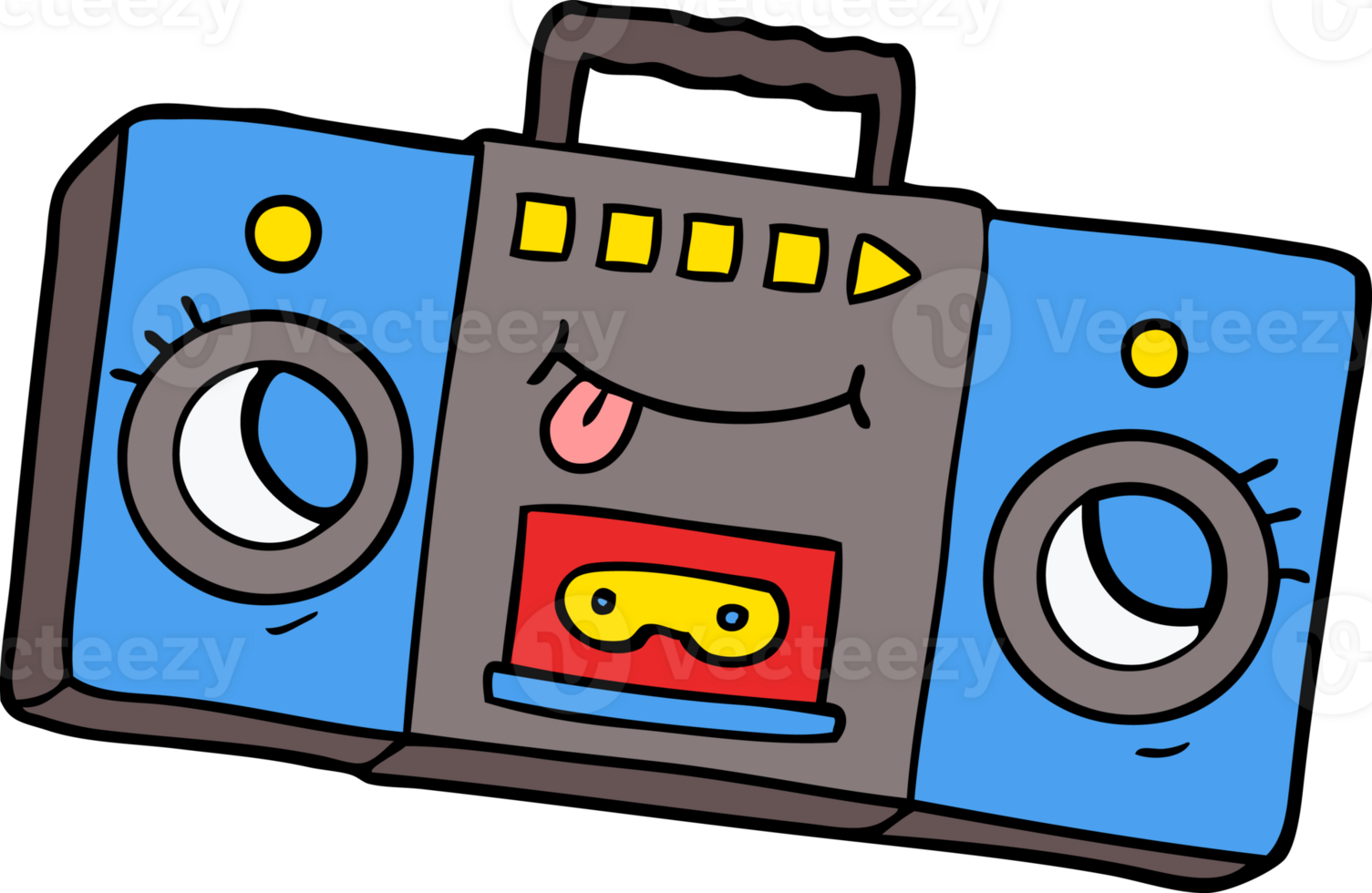 cartoon retro cassette tape player png