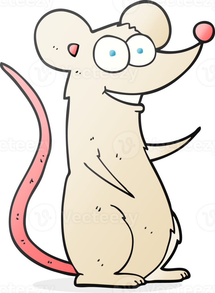 hand drawn cartoon happy mouse png