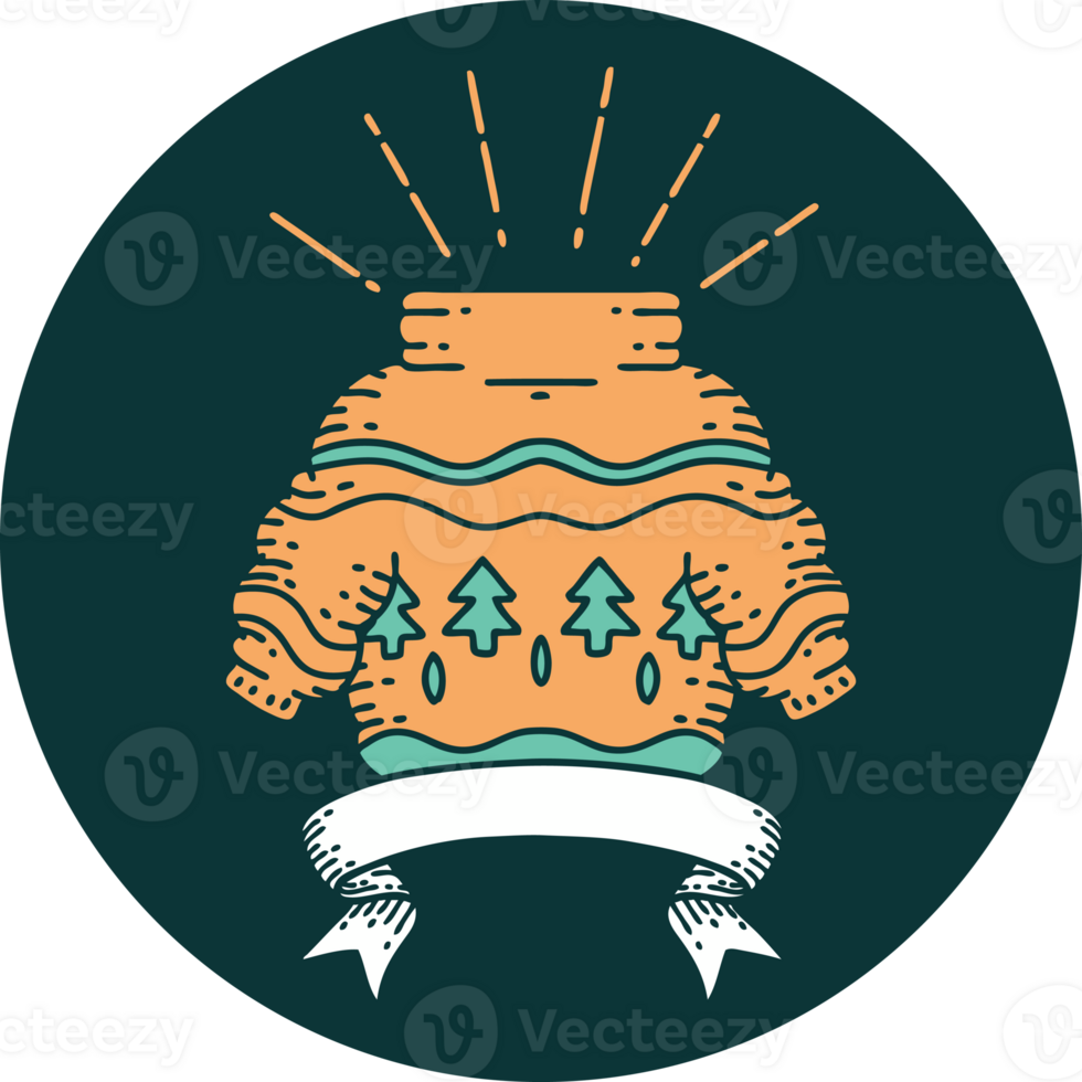 icon of a tattoo style christmas jumper png