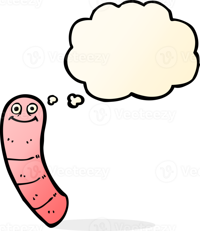 cartoon worm with thought bubble png