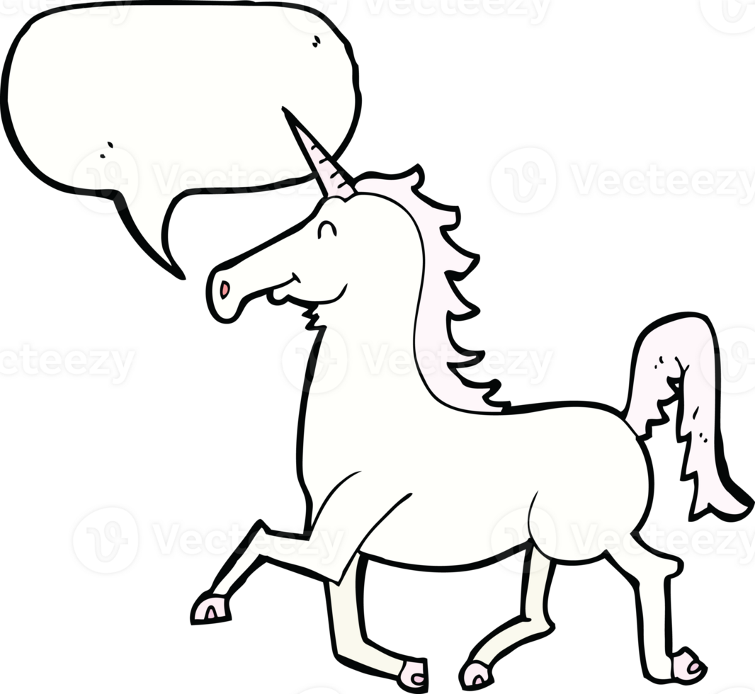 cartoon unicorn with speech bubble png