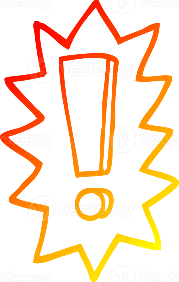 warm gradient line drawing of a cartoon exclamation mark png