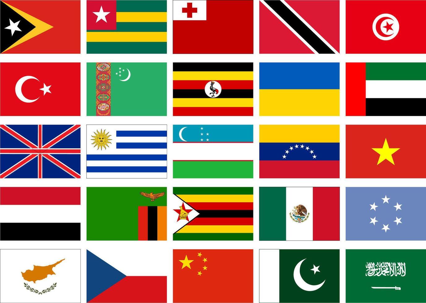 World Flag Flat Icon pictogram symbol visual illustration Set vector