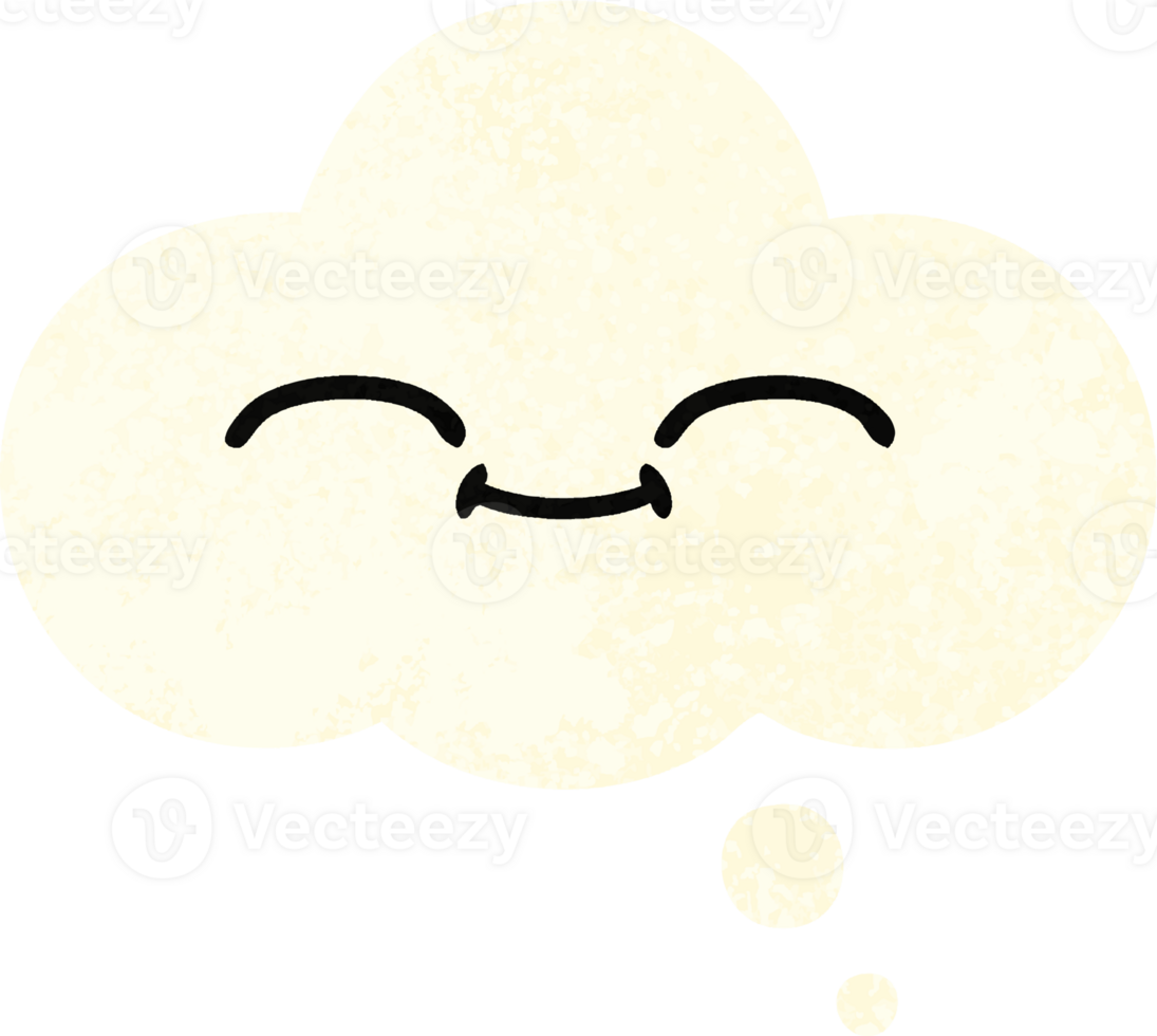 retro illustration style cartoon of a thought bubble png