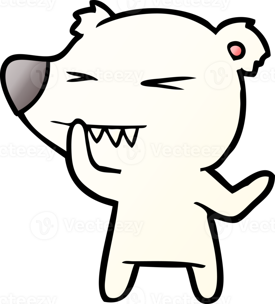 angry polar bear cartoon thinking png