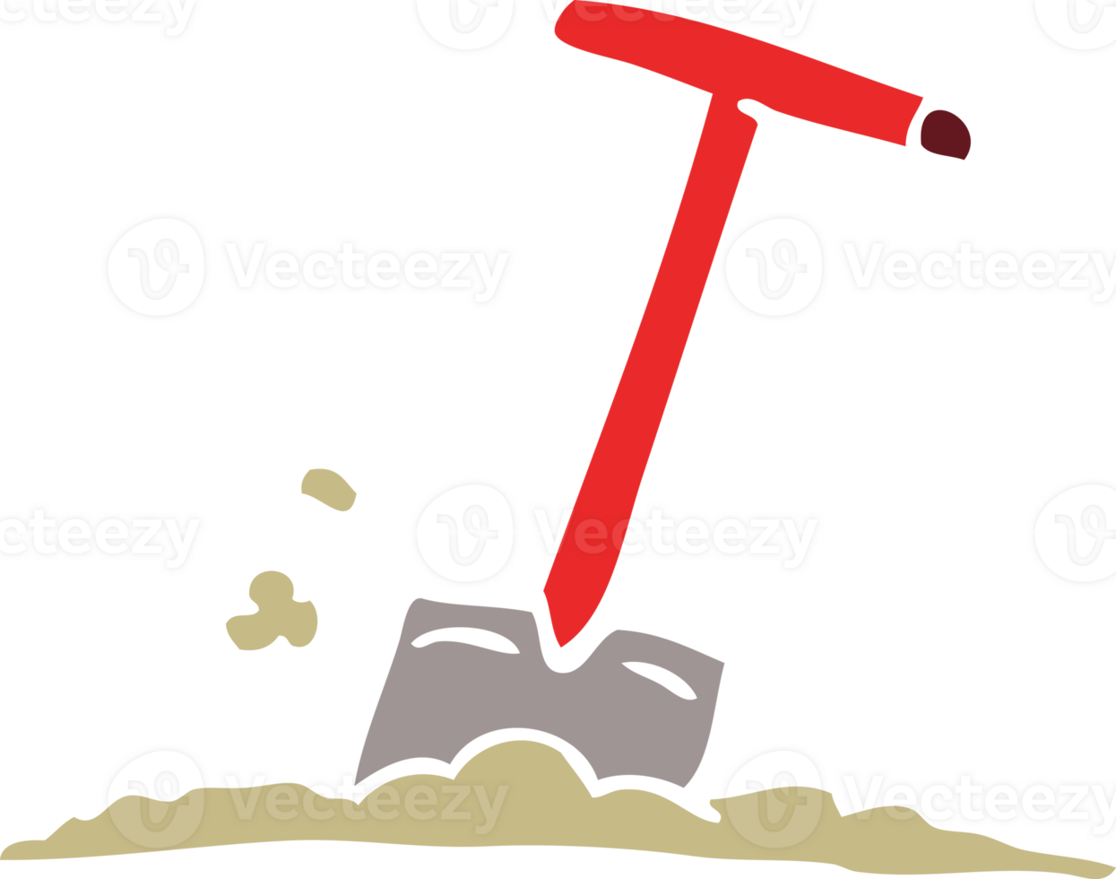 cartoon doodle shovel in dirt png