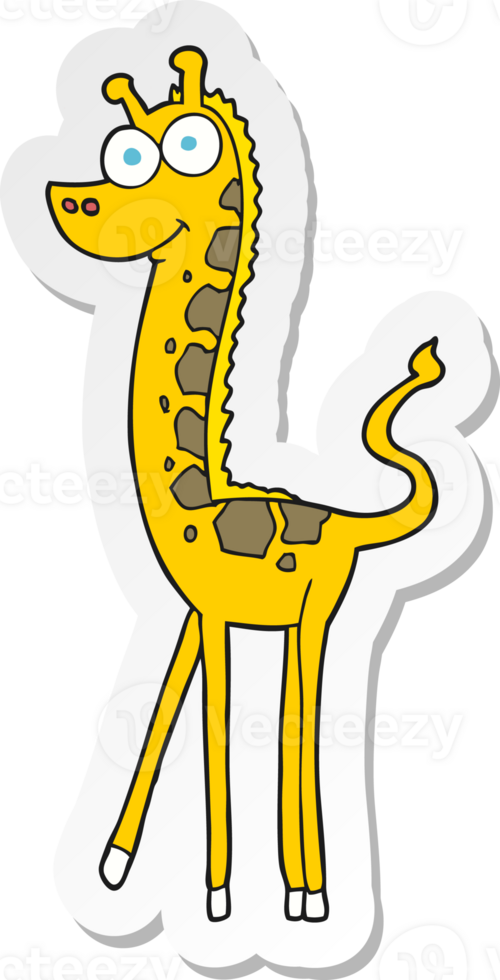 sticker of a cartoon giraffe png