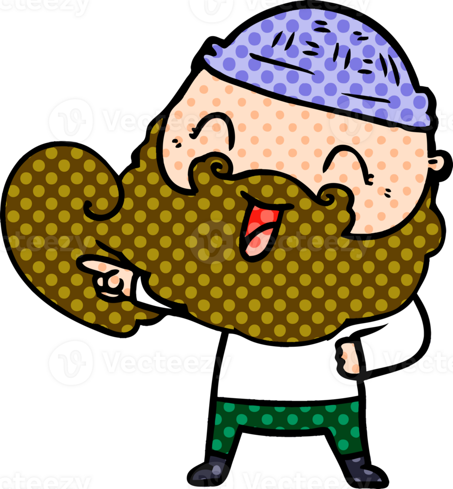 happy man with beard and winter hat png