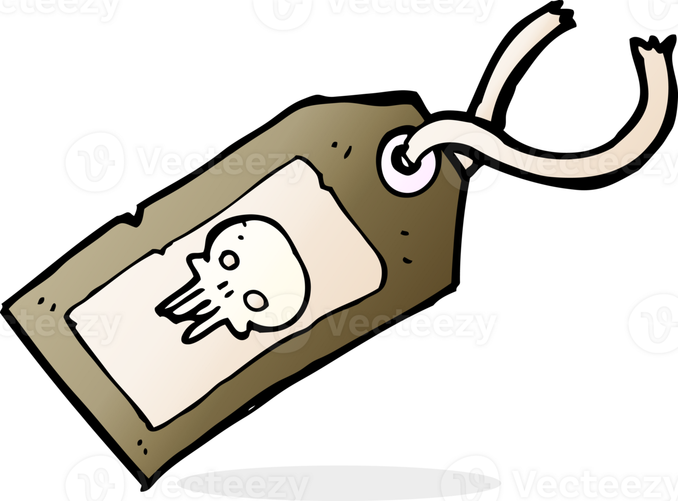 skull luggage tag png