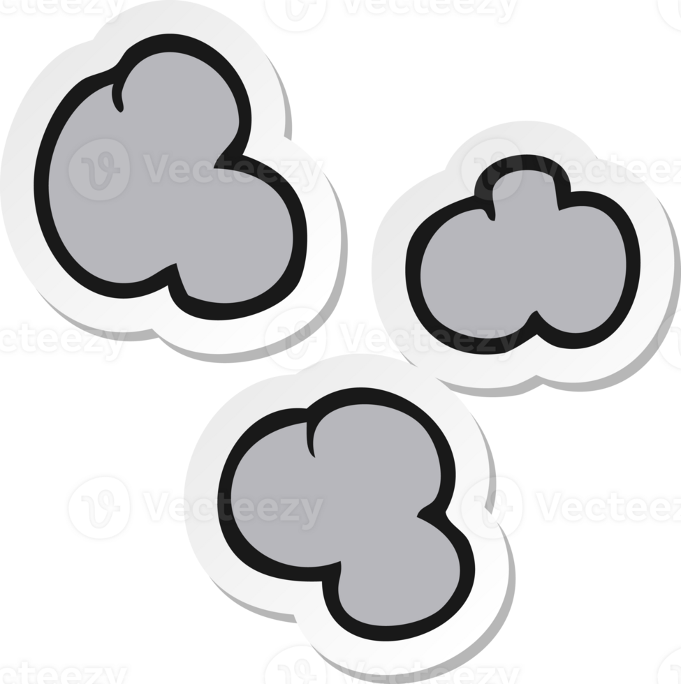 sticker of a cartoon smoke clouds png