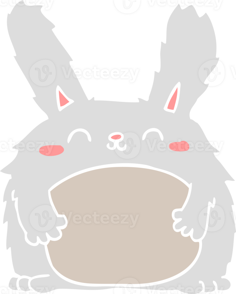 flat color style cartoon furry rabbit png