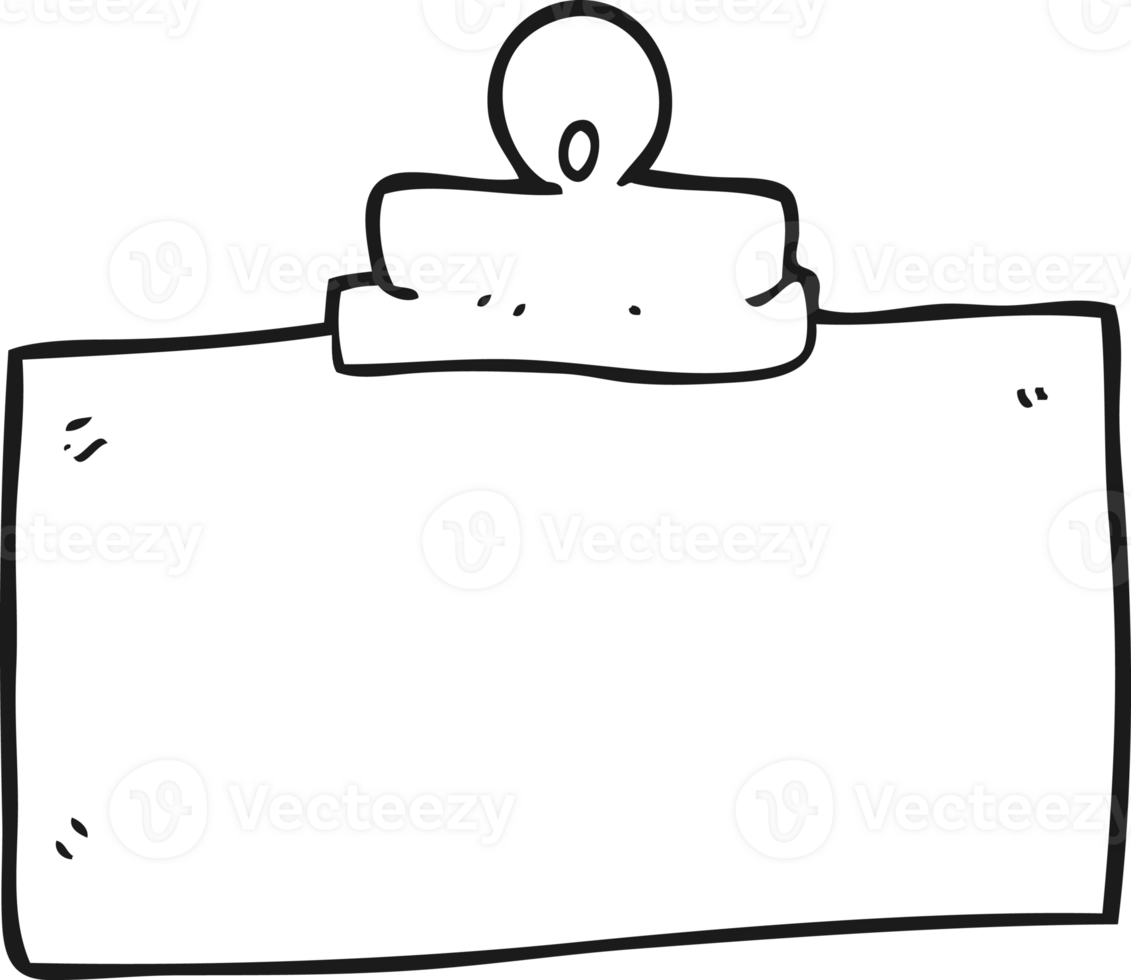 hand drawn black and white cartoon ID badge png
