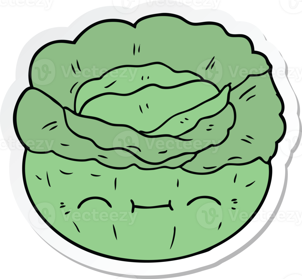 sticker of a cartoon cabbage png