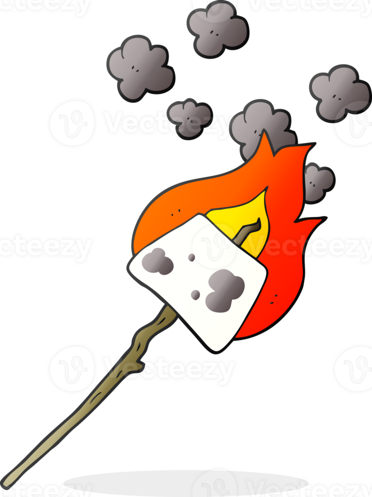 hand drawn cartoon marshmallow on stick png