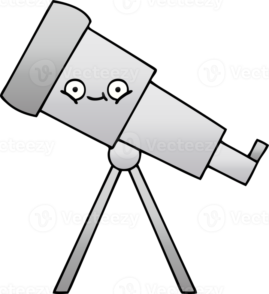 gradient shaded cartoon of a telescope png