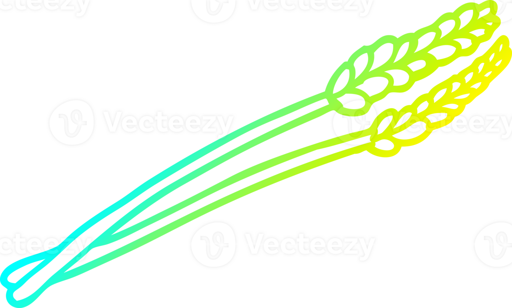 cold gradient line drawing of a cartoon wheat png