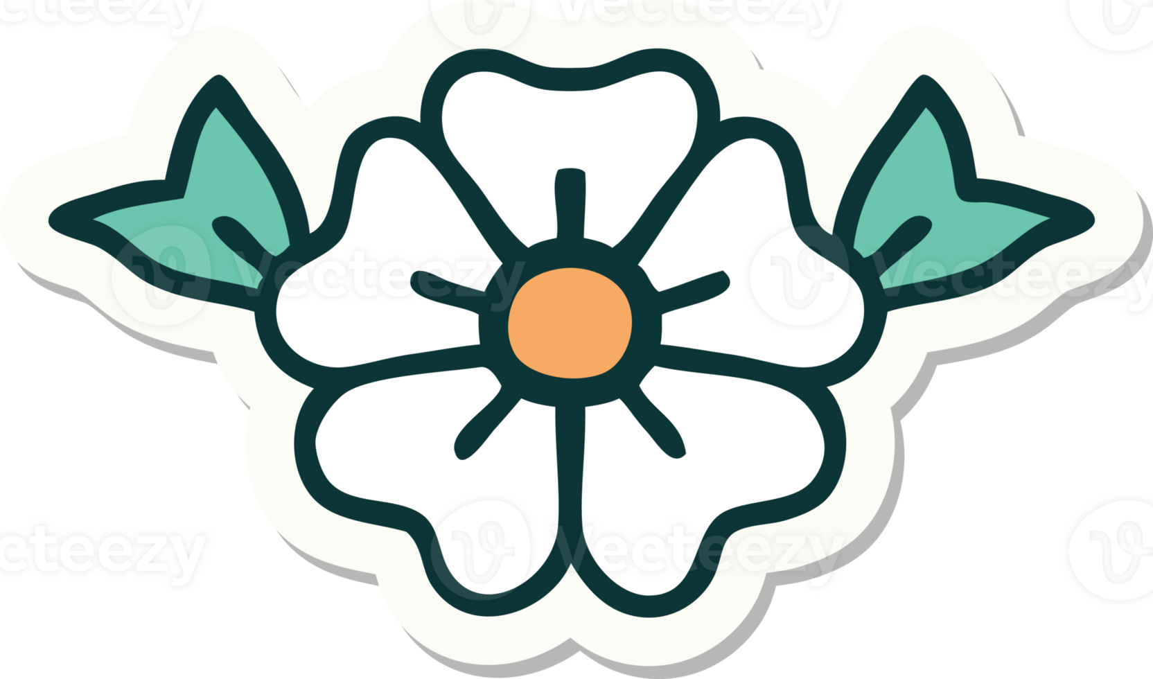 sticker of tattoo in traditional style of a flower png