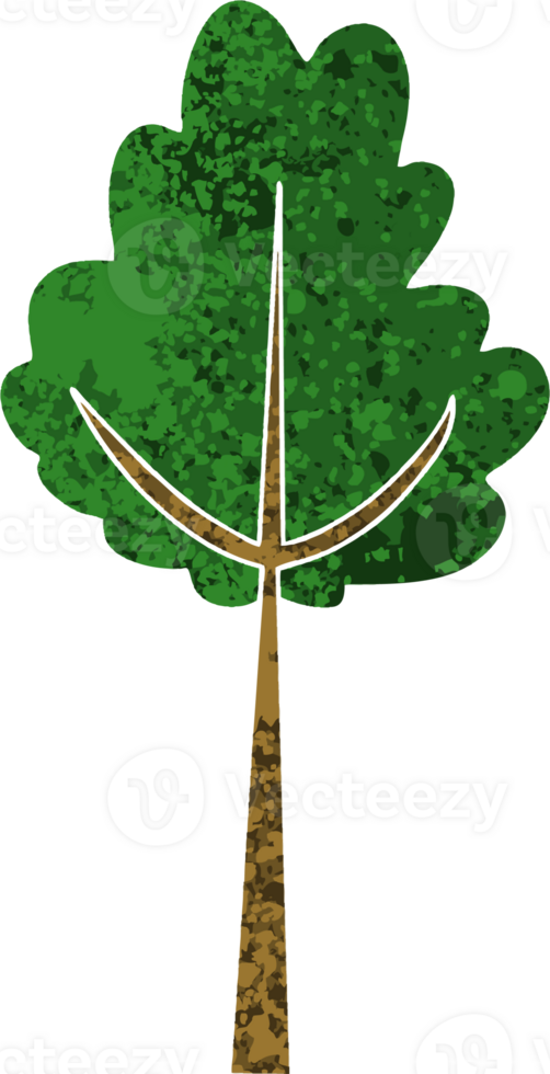 retro illustration style quirky cartoon tree png