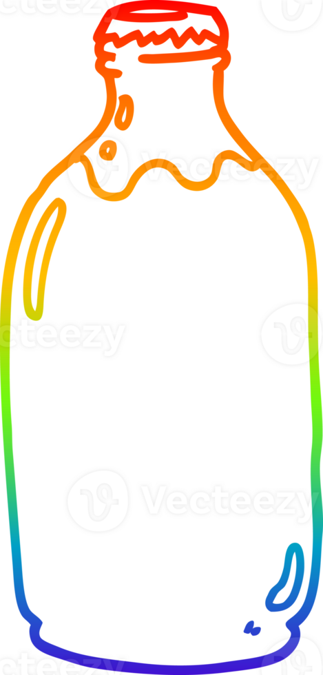 arcobaleno pendenza linea disegno di un' cartone animato latte bottiglia png