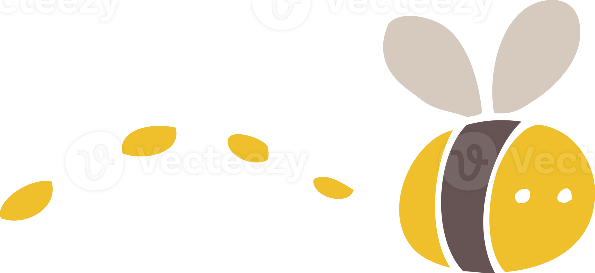 flat color illustration cartoon buzzing bee png