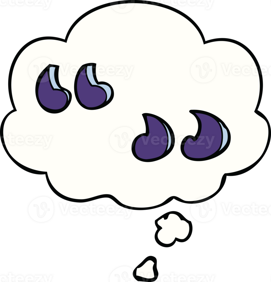 cartoon quotation marks with thought bubble png