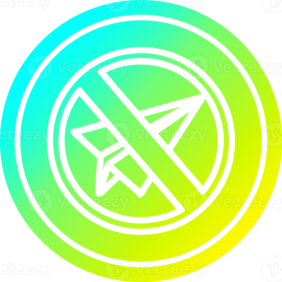 paper plane ban circular icon with cool gradient finish png