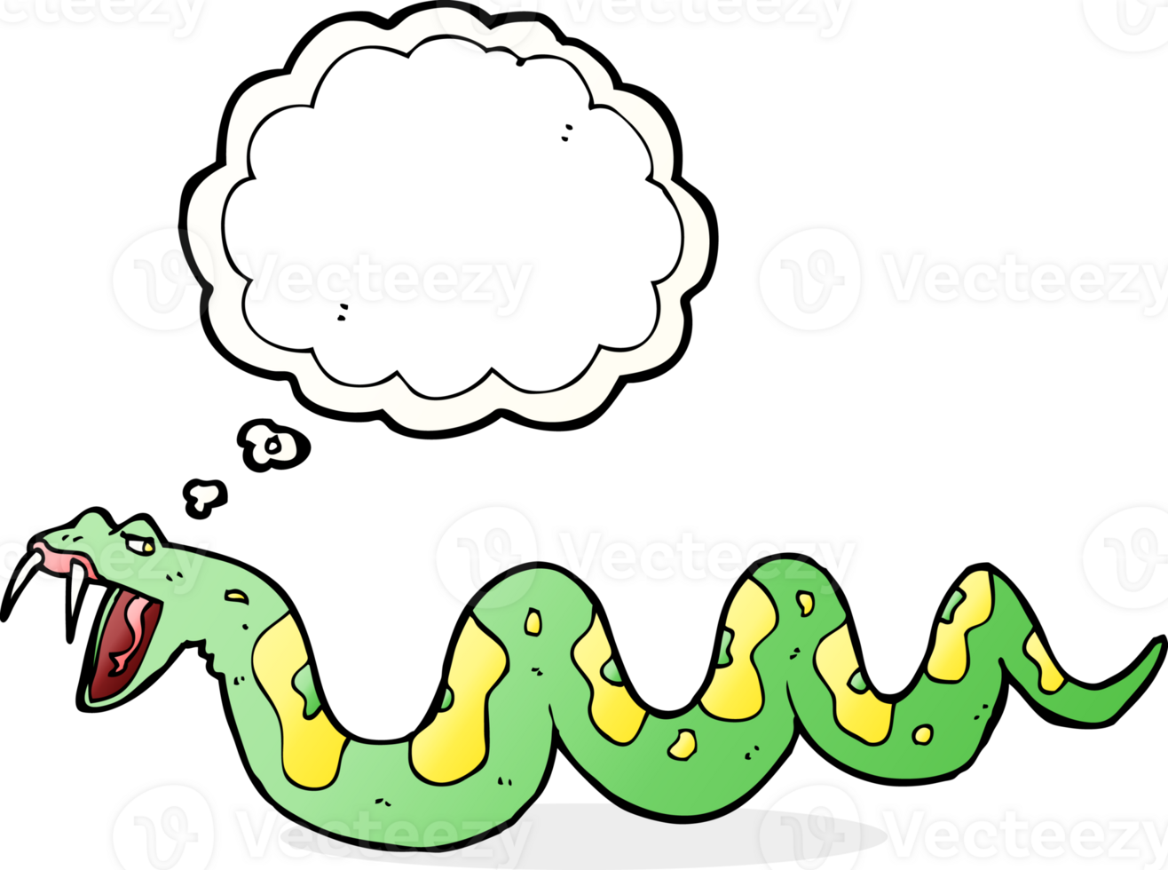 cartoon poisonous snake with thought bubble png
