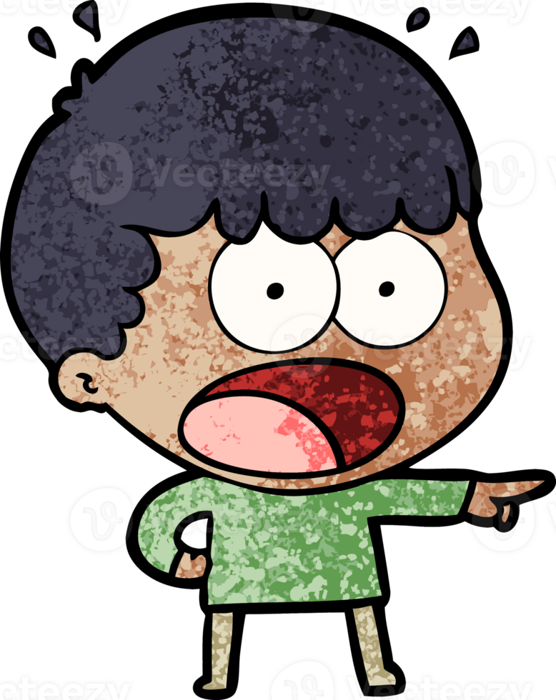 cartoon shocked man pointing png