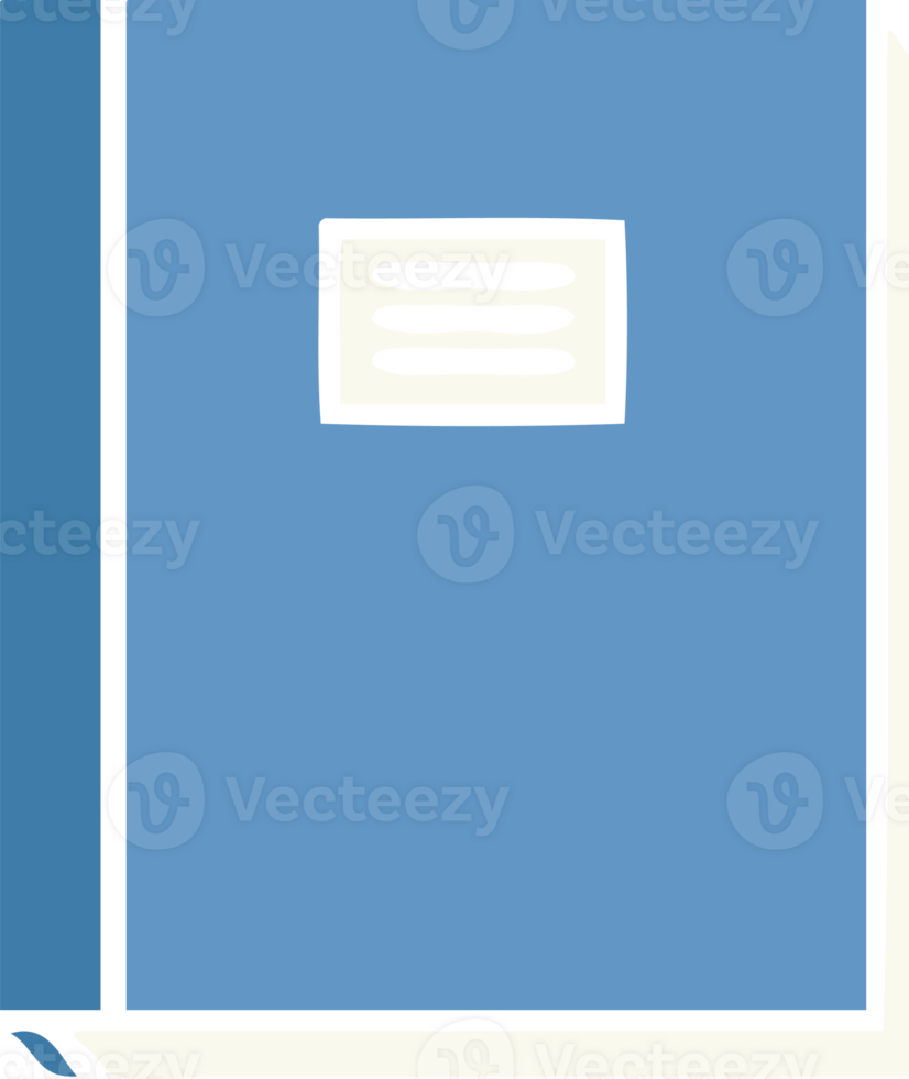 flat color retro cartoon of a study book png