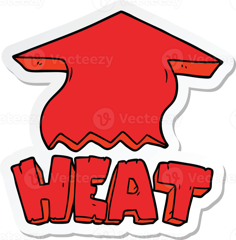 sticker of a cartoon heat symbol png