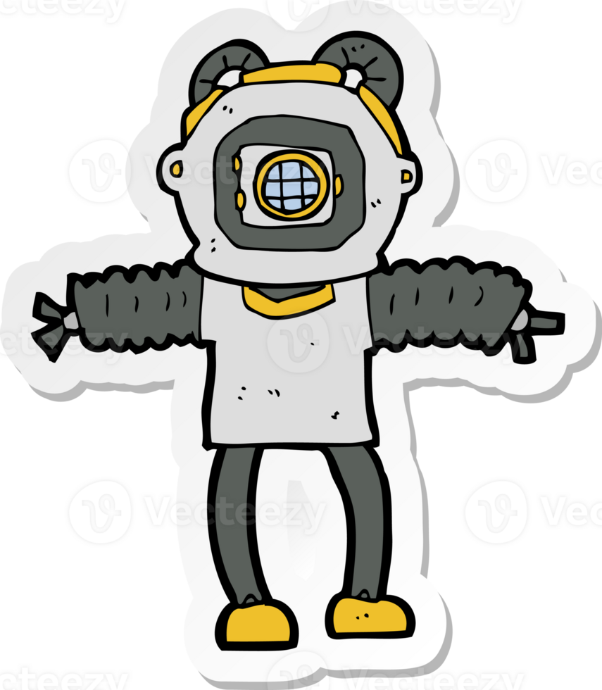sticker of a cartoon deep sea diver png