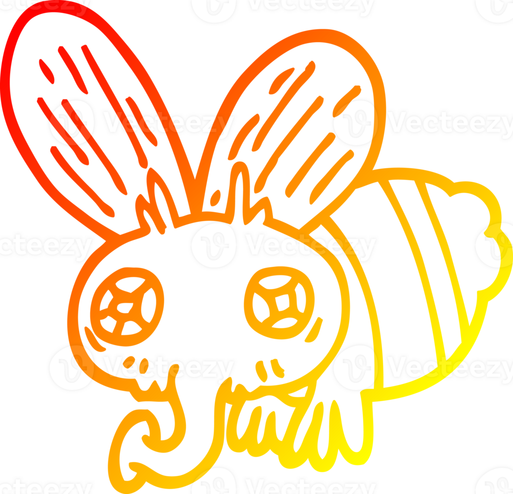 warm gradient line drawing of a cartoon fly png