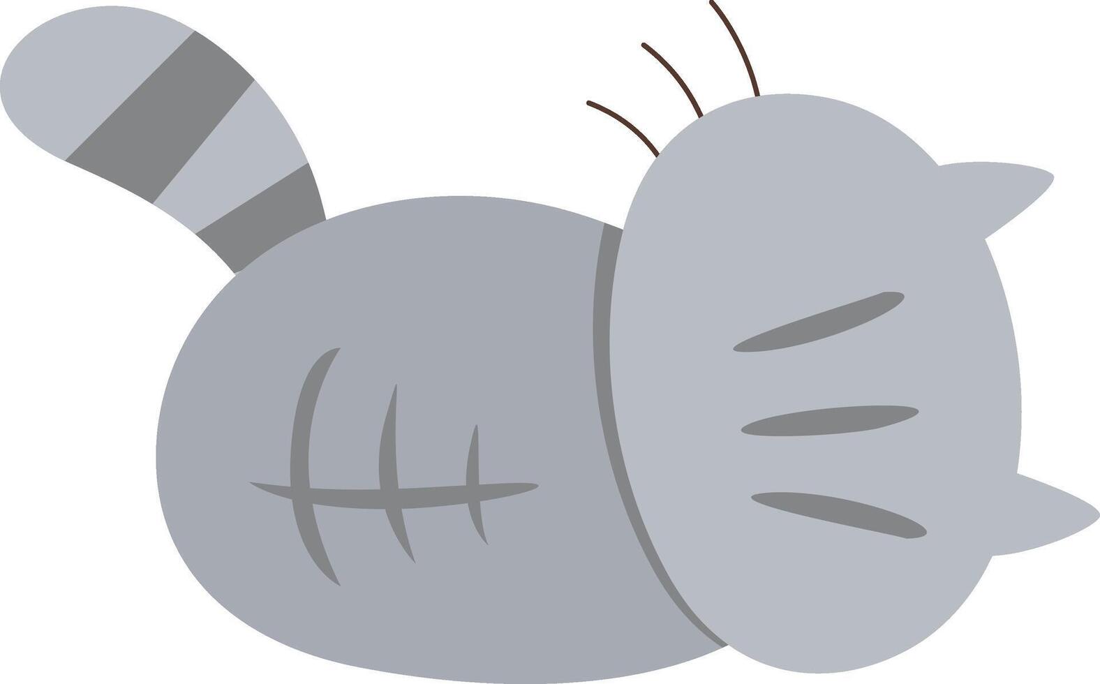 Cute happy gray cat lying of back vector