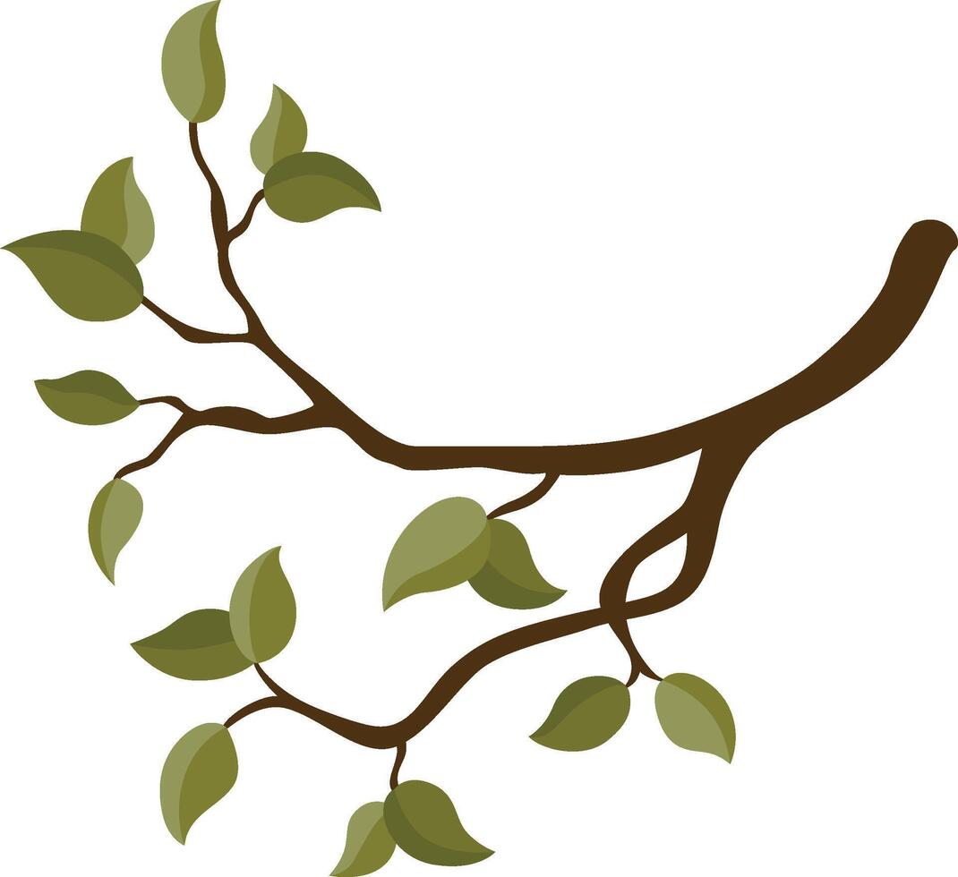 rama árbol con verde hojas vector