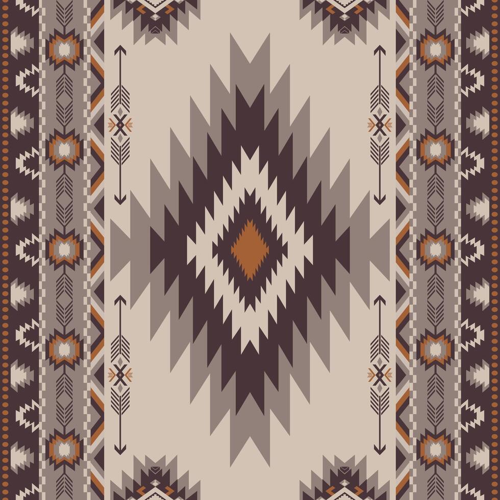 American ethnic native pattern.Traditional Navajo,Aztec,Apache,Southwest and Mexican style fabric pattern.Abstract motifs pattern.Design for fabric,clothing,blanket,carpet,woven,wrap,decoration vector