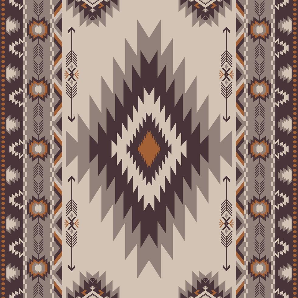 American ethnic native pattern.Traditional Navajo,Aztec,Apache,Southwest and Mexican style fabric pattern.Abstract motifs pattern.Design for fabric,clothing,blanket,carpet,woven,wrap,decoration vector