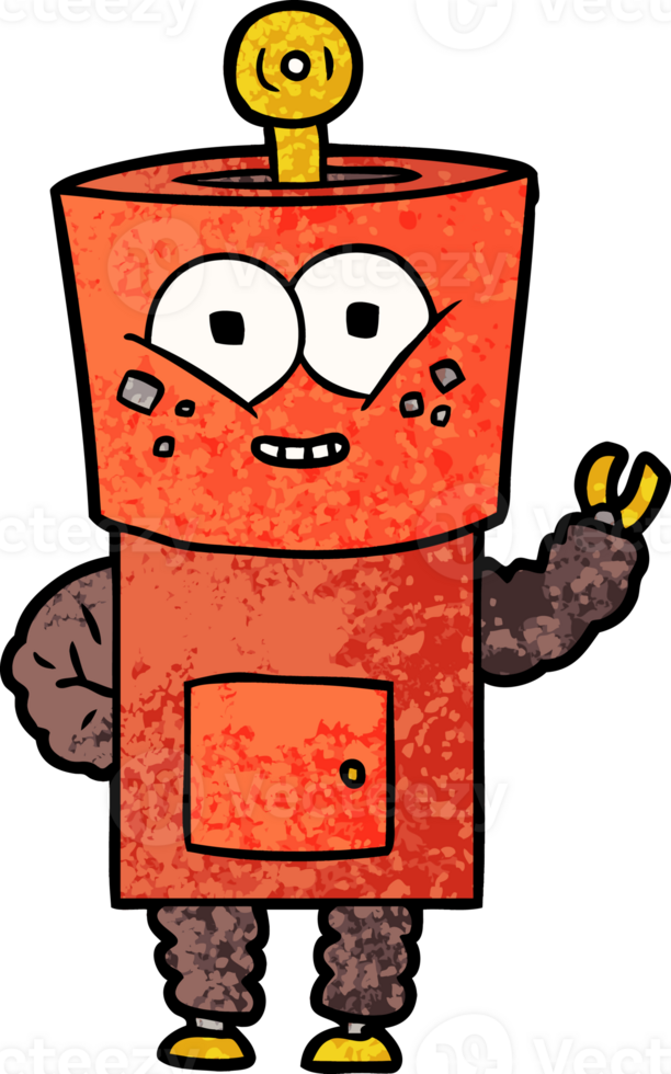 happy cartoon robot waving hello png