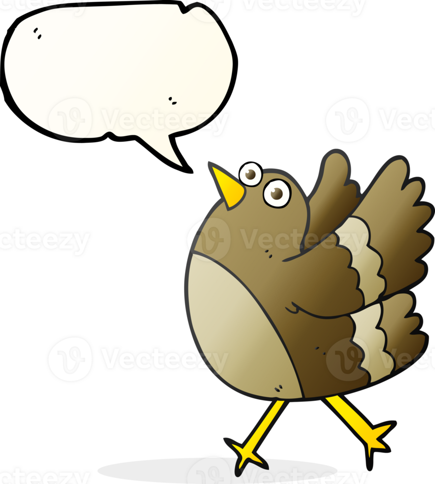 drawn speech bubble cartoon happy bird png