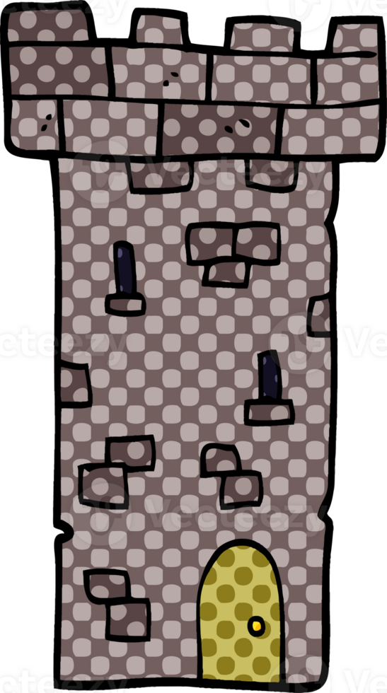 cartoon doodle castle tower png