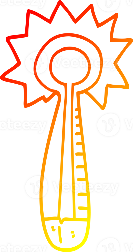 warm gradient line drawing of a cartoon medical thermometer png