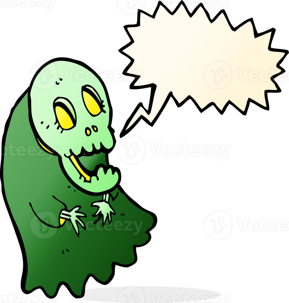 cartoon spooky ghoul with speech bubble png