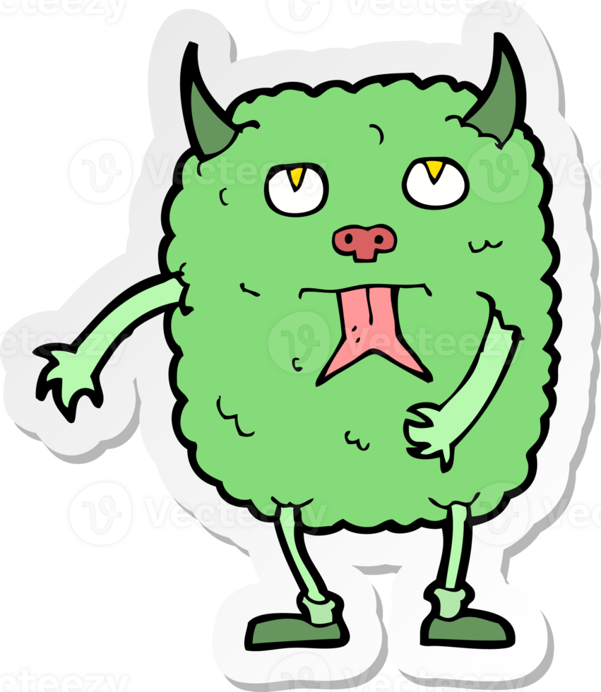 sticker of a funny cartoon monster png
