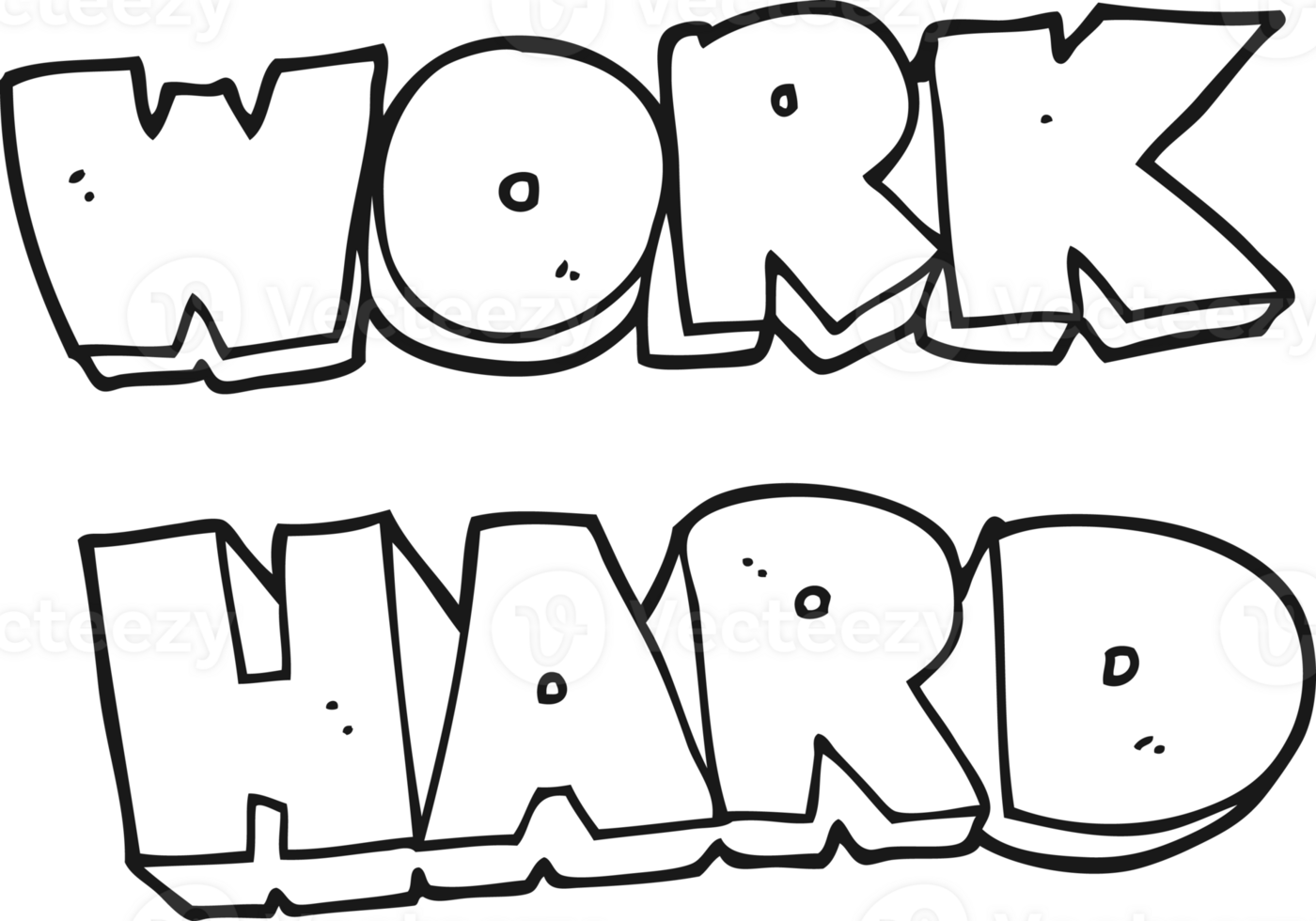 drawn black and white cartoon work hard symbol png