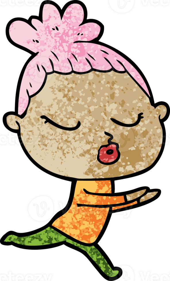 cartoon calm woman png