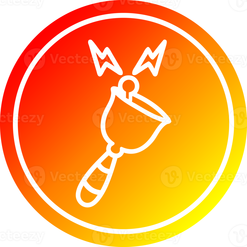 ringing bell circular icon with warm gradient finish png