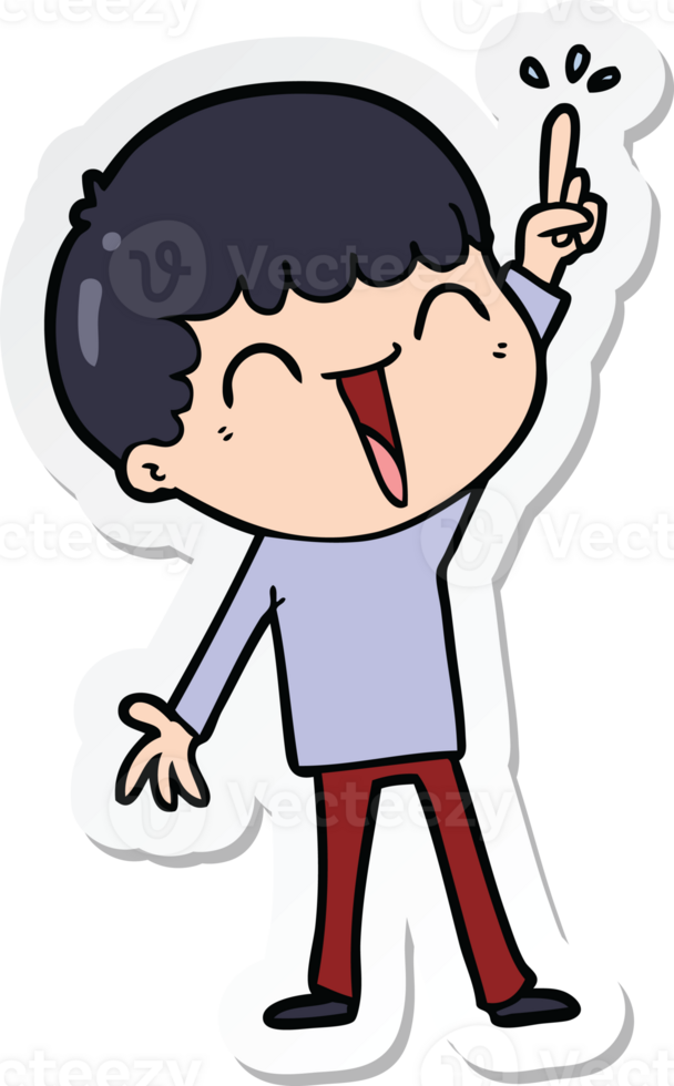 sticker of a cartoon happy man png