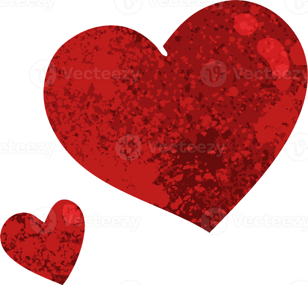 retro illustration style quirky cartoon pink hearts png